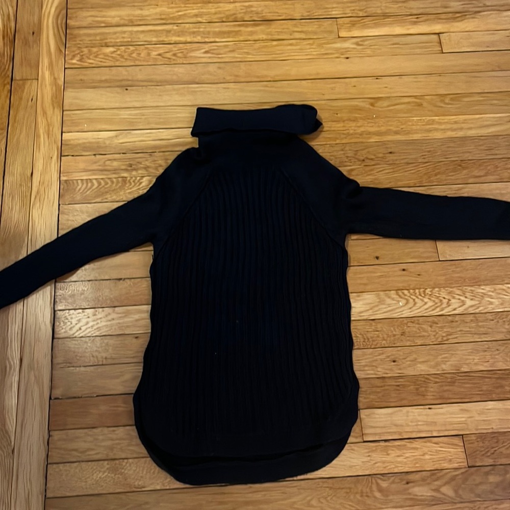 RETROD blue turtleneck side button sweater